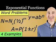 Video thumbnail for Exponential Functions Word Problems - Half Life, Doubling, Growth and Decay