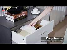 Video thumbnail for Costway Buffet Sideboard Storage Cabinet with Spacious Table Top