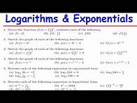 Video thumbnail for Math1120 Tutorial Sheet 5 Logs & Exponentials