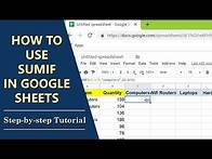 Video thumbnail for Google Sheets SUMIF | How to Use SUMIF Formula | Step-by-Step Tutorial