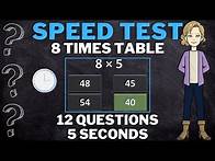 Video thumbnail for 8 Times Table Quiz | Practice the 8 times table | MATH SPEED TEST