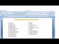 Video thumbnail for How to create bullet points in two columns Microsoft Word