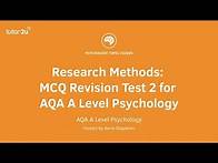 Video thumbnail for Research Methods: MCQ Revision Test 2 for AQA A Level Psychology