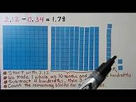 Video thumbnail for 5th Grade Math 3.6, Model Decimal Subtraction