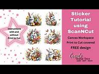 Video thumbnail for How to Print and Cut Bunny Stickers Tutorial | Free SVG