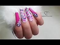 Video thumbnail for Blooming gel nail art with gel polish. Swirl nail art