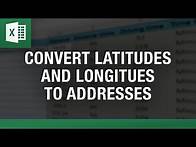 Video thumbnail for Convert Latitude and Longitude to Address in Excel