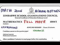 Video thumbnail for O'LEVEL MATHEMATICS JUNE 2023 PAPER 1 ZIMSEC FULL PAPER @mathszoneafricanmotives