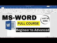 Video thumbnail for "MS Word Full Course for Beginners | Master Microsoft Word Step-by-Step"