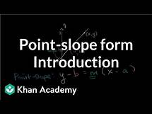 Video thumbnail for Introduction to point-slope form | Algebra I | Khan Academy