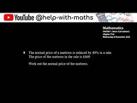Video thumbnail for Edexcel GCSE Nov 2023 P1: Q8 Percentages