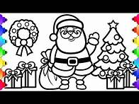 Video thumbnail for Learn to Draw Santa Coloring Page 🎅🎄💚⛄💙❄ Christmas Coloring Book 💚💗Simple Art