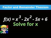 Video thumbnail for Factorise Cubic Equation Grade 12: Introduction