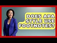 Video thumbnail for Does APA Style Use Footnotes? - The Language Library