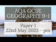 Video thumbnail for AQA GCSE 9-1 GEOGRAPHY PAPER 1 2023 - Physical Geography