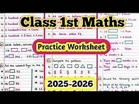 Video thumbnail for Class 1 Worksheet| Grade 1 Maths Worksheet|Daily Practice Worksheet|Maths Worksheet| Ukg