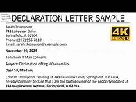 Video thumbnail for How To Write Declaration Letter with Sample and Explanation | Writing Tutorials