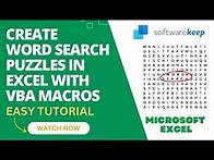 Video thumbnail for Create Word Search Puzzles in Excel with VBA Macros - Easy Tutorial!