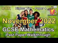 Video thumbnail for GCSE Maths OCR November 2022 Paper 4 Higher Tier Walkthrough