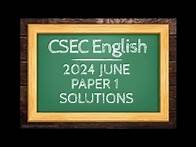 Video thumbnail for CSEC English A Paper 1 May/June 2024 Quick Solutions