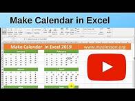 Video thumbnail for Make Calendar in Excel 2019