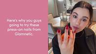 Video thumbnail for Glamnetic Press On Nails - French Peach | Super Short Round Fake Nails with Peach French Tips and Glossy Finish, Reusable Spring Nails | 15 Sizes - 30 Nail Kit with Glue
