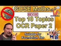 Video thumbnail for GCSE Maths OCR Paper 2 - Top 10 Topics to Revise Non-Calc - Predicted Paper June 2024 - Foundation