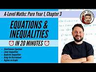 Video thumbnail for Equations & Inequalities in less than 20 minutes • A-Level Maths, Pure Year 1, Chapter 3 📚