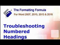 Video thumbnail for Word Troubleshooting Numbered Headings