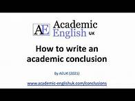Video thumbnail for How to write an academic conclusion