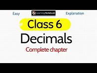 Video thumbnail for Class 6 Decimal numbers | Class 6 Decimals (Complete Chapter)