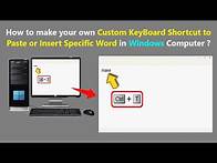 Video thumbnail for How to make your own Custom KeyBoard Shortcut to Paste or Insert Specific Word in Windows Computer ?