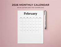 Video thumbnail for 2026 Printable Monthly Calendar | Month Planner 2026 | Minimalist Portrait Calendar With Notes | Sunday Monday Start | Letter A4 A3 PDF - Etsy UK