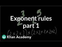 Video thumbnail for Exponent rules part 1 | Exponents, radicals, and scientific notation | Pre-Algebra | Khan Academy