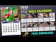 Video thumbnail for wall calendar design free download 2025 wall calendar calendar psd file free download