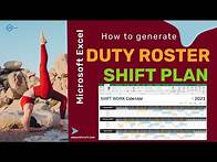 Video thumbnail for Microsoft Excel Shift Planner | Work Calendar | Duty Roster for free Using MS Excel
