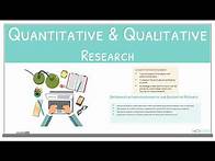 Video thumbnail for Quantitative and Qualitative Research Simplified