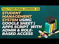 Video thumbnail for School Management System Using Google Apps Script & Google Sheets | Attendance, Marks & Fees