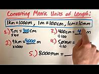 Video thumbnail for Converting Metric Units (mm, cm, m, km)