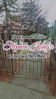 Video thumbnail for Did you know you can visit Stephen King's fictional town of Derry, Maine? Bangor, Maine has played a huge role in the SK novels- especially IT. I highly recommend doing a tour with @sk_tours_maine 🦇. This was one of my favorite tours I've ever been on. It's family owned and operated and they are THE experts when it comes to the books and movies! They offer private and group tours which take you around Bangor in a bus with multiple stops. Note that the SK house is not open to the public but you