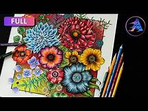 Video thumbnail for How to color different Flowers | WORLD OF FLOWERS by Johanna Basford | Prismacolor colored pencils