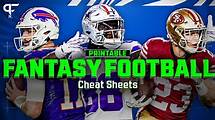 Video thumbnail for Free Printable 2024 Fantasy Football Cheat Sheets: PPR, Half-PPR, and Non-PPR | PFSN