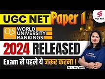 Video thumbnail for QS World University Rankings 2024 |Quacquarelli Symonds | UGC NET PAPER 1 Current Affairs| Priti Mam