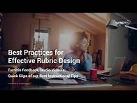 Video thumbnail for Best Practices for Effective Rubric Design