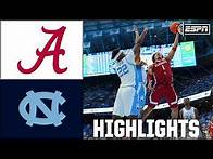 Video thumbnail for Alabama Crimson Tide vs. North Carolina Tar Heels | Full Game Highlights | ESPN College Basketball