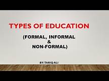 Video thumbnail for Types of Education:Formal, Informal and Non Formal Education