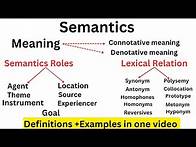 Video thumbnail for Semantics|Semantic roles|Lexical relation #linguistics