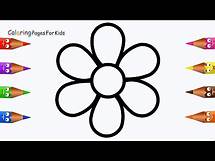 Video thumbnail for How To Draw Flower Coloring pages For Kids,Children Toddlers - Learn Colours With Colouring Book