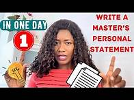 Video thumbnail for How to write a Winning Personal Statement for Graduate School in One Day