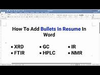 Video thumbnail for How To Add Bullets In Resume In Word